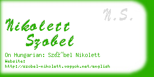 nikolett szobel business card